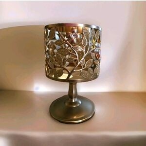 Bath & Body Works Silver 3 Wick Candle Holder